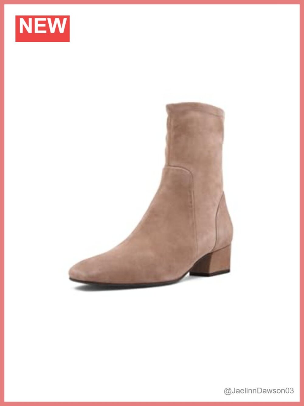 Low Heel Suede Bootie Inside Zipper Water Resistant Thermal Lining